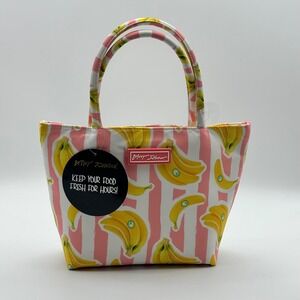 Betsey Johnson Banana Insulated Lunch Bag Tote Pink Yellow